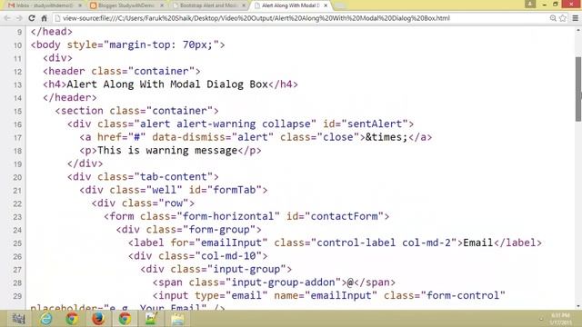 Alert Along With Modal Dialog Box смотреть онлайн