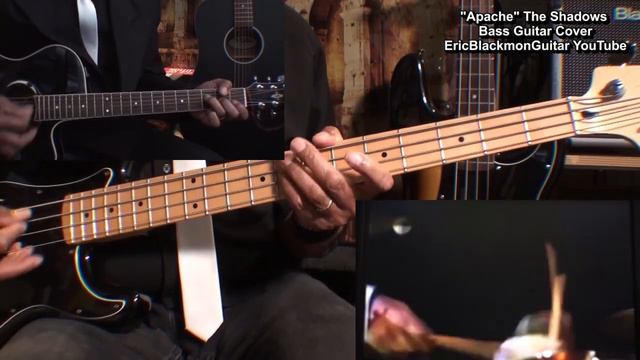 APACHE The Shadows Bass Guitar Cover - LESSON LINK @ericblackmonmusicbass9175 смотреть онлайн