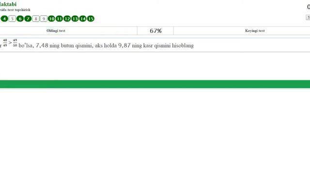 DTM Majburiy Matematika Testlarini Ishlaymiz