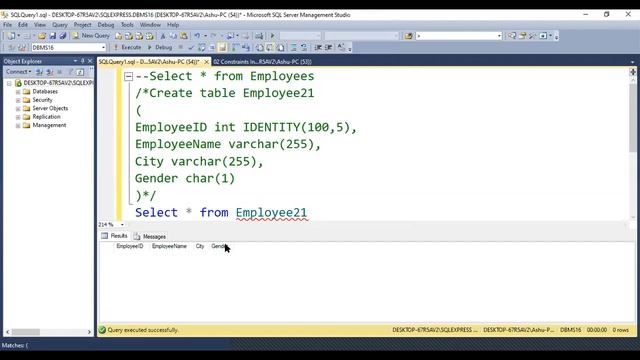 DBMS - Identity and Not null Integrity Constraints смотреть онлайн