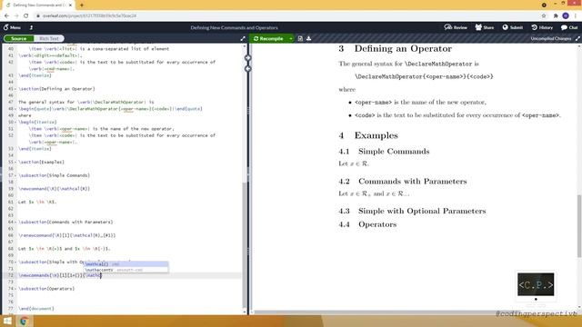 How to Define New Commands and Operators - LaTeX Tutorial (Part 7) смотреть онлайн