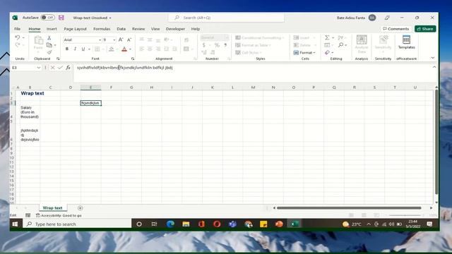 Financial Analysis Excel Introduction #9 Wrap Text Line Break смотреть онлайн