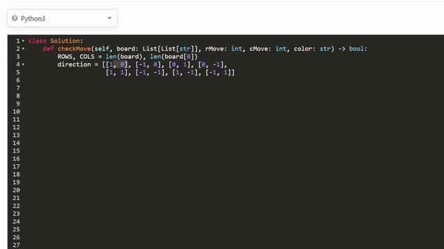 Check if Move is Legal - Biweekly Leetcode Contest - 1958 - Python смотреть онлайн