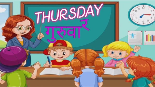 SUNDAY, MONDAY,  TUESDAY, WEDNESDAY, THURSDAY, FRIDAY, SATURDAY - Day Of The Week With Spelling