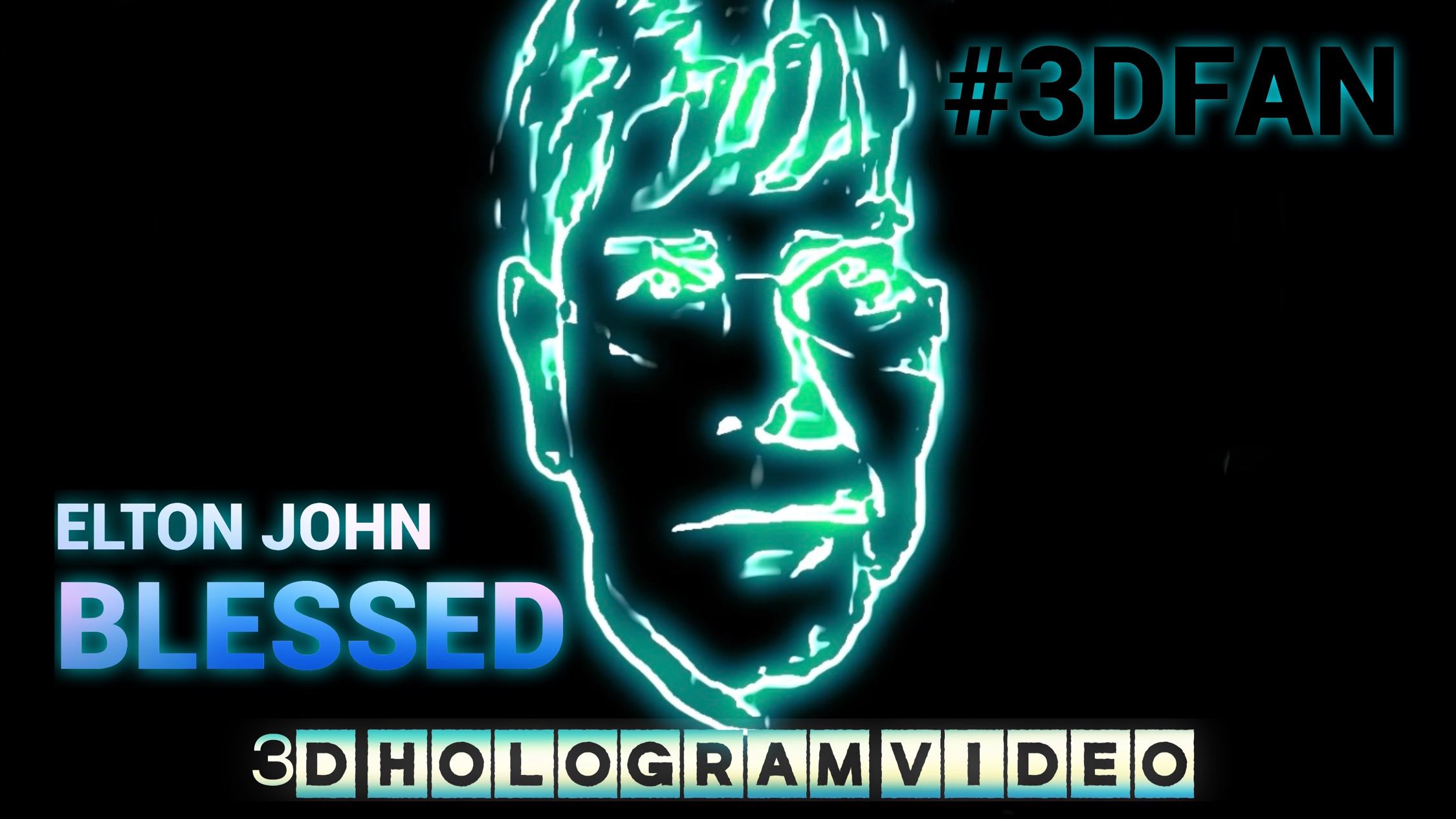 Elton John. Blessed. 4К. 3D голограмма. Для 3D  вентилятора. #3dhologramfan #hologram #4k