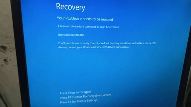 Windows Recovery Error | PC Start Blue Screen Error смотреть онлайн