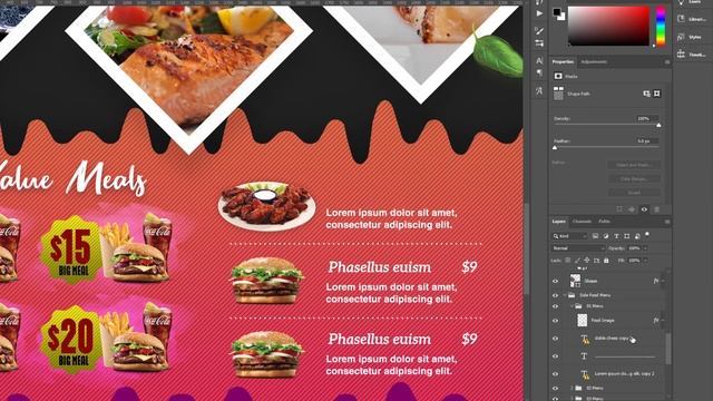 Restaurant food menu flyer template free|Adobe Photoshop tutorial смотреть онлайн