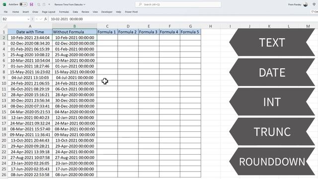 How To Remove Time From Date In Excel | Remove Time From Date Without Formula смотреть онлайн