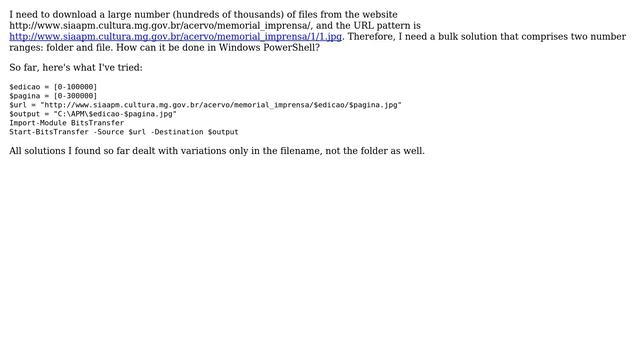 How to bulk download files in Powershell with URLs that have two variable numbers? смотреть онлайн