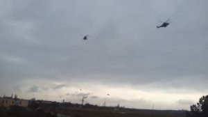 Российские Вертолёты в Крыму. Село Песчаное (Новое Видео)