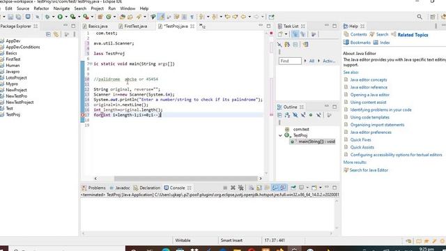 Palindrome in java | Reverse String смотреть онлайн