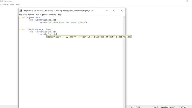Override Example in Python смотреть онлайн