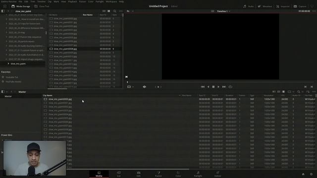 Import image sequence in DaVinci Resolve 18 смотреть онлайн
