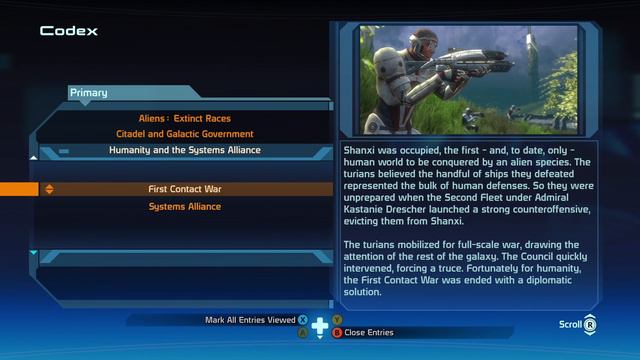 Codex Entry: First Contact War | Mass Effect 1 - Legendary Edition смотреть онлайн