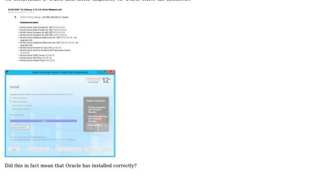 Databases: Oracle Universal Installer: Install completes, but in (Not responding) state смотреть онлайн