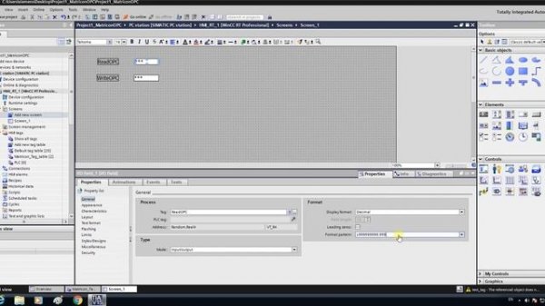 WinCC Professional. Получение данных от ОРС сервера (TIA Portal V15, MatrikonOPC Explorer)