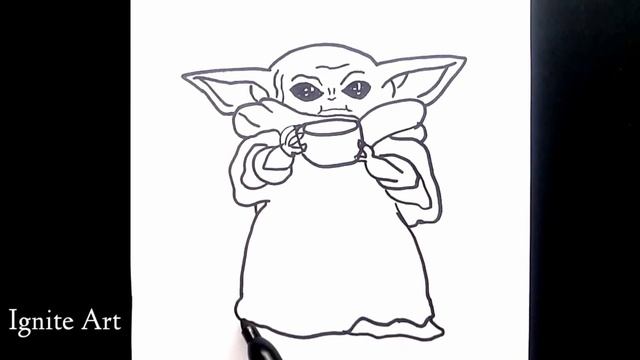 BABY YODA SIPPING SOUP ~ How To Draw Easy! Step-by-step tutorial on Baby Yoda Meme From Mandalorian смотреть онлайн
