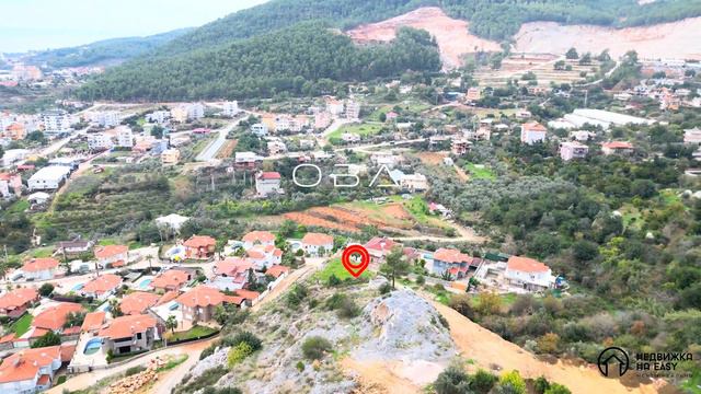 Земельный участок 1114м2 под строительство Виллы. Алания, район Оба смотреть онлайн