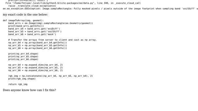 GIS: Error trying to cast an ee.Image to a numpy array смотреть онлайн