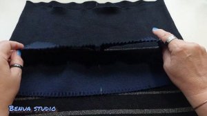 Пришить резинку вместо пояса на трикотажную юбку