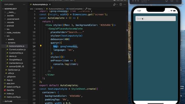 React native google Places autocomplete смотреть онлайн