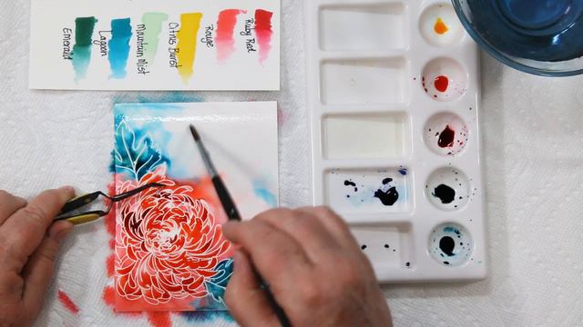 The Floating Ink Technique with Ellen Hutson Mondo Chrysanthemum смотреть онлайн
