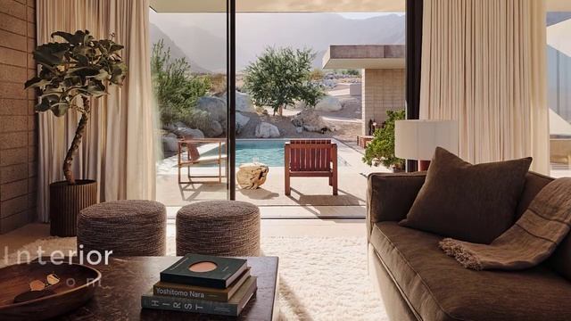 Mid Century Modern Style Home Design On A Rocky Hillside With Views Of The Mountains