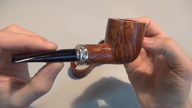 Курительная трубка Rinaldo Egea 05 Natural Double Silver Billiard смотреть онлайн