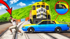 Что БУДЕТ если ОСТАВИТЬ ТАКСИ на РЕЛЬСАХ с ПАССАЖИРОМ?! ТАКСИ против ПОЕЗДА в GTA 5!