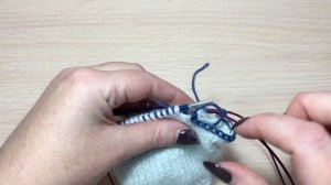 Двойные варежки с косой из пуха норки