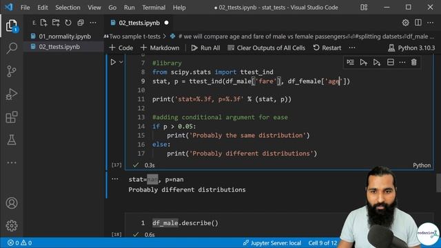 student's t tests in python for Data Science | اردو میں سیکھیں смотреть онлайн