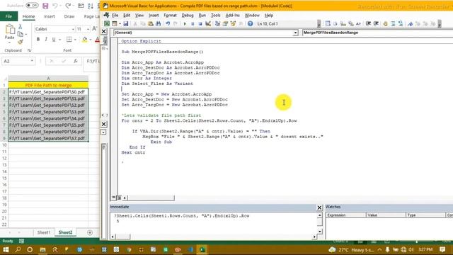 PDF VBA Automation - Merge PDF files based on file path | Combine pdf files Part - 2 смотреть онлайн