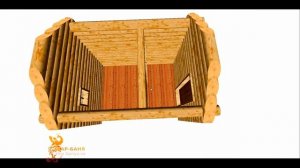 Проект бани 2.5 на 3.5 из сруба "в чашу" / "Жар - Баня"