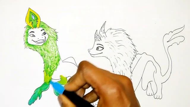 How To Draw  Sisu & Dragons Raya And The Last Dragon Movie ?  Happy Ending | Cartooning Cute Drawin