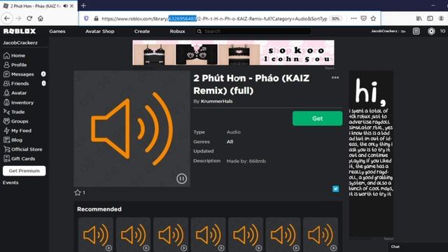 ?Phao - 2 Phut Hon (KAIZ Remix)? - Roblox Music IDS/Codes | Working 2021 ID ON DESC смотреть онлайн