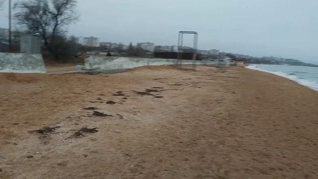 Очередная прогулка вдоль моря в Щелкино,3 февраля 2023 г смотреть онлайн
