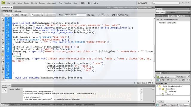 Create Visitor Statistic [04] Insert or Update Function [Dreamweaver, MySql Tutorial] смотреть онлайн