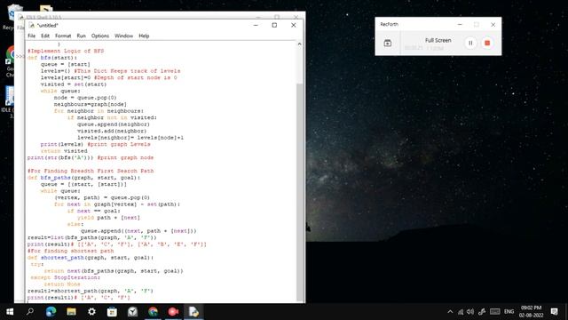 Write a program to implement breadth first search algorithm | A.I practical no.1b | Tybscit смотреть онлайн