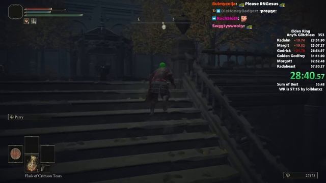 Elden Ring Any% Glitchless Speedrun in 56:55 (WORLDS FIRST SUB 57) смотреть онлайн