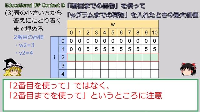 【ゆっくり解説】DP(動的計画法)解説 EDPC D 【競技プログラミング】 смотреть онлайн