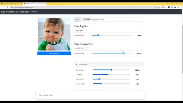 Create Your Free Meme Generator Tool Website In Blogger Or WordPress 2022 Live Demo | Free Script смотреть онлайн