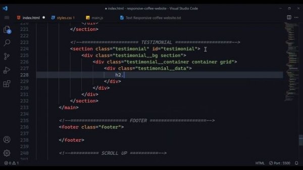 Responsive Coffee Website Design Using HTML CSS & JavaScript