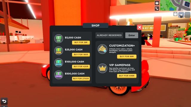 Roblox Taxi Boss коды