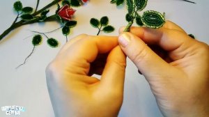 Цветы из бисера. РОЗА с бутоном✔️Пошаговый МК по бисероплетению