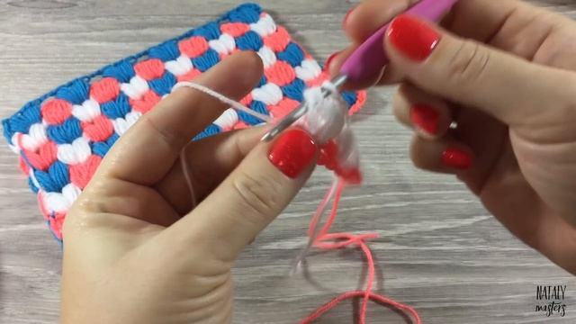 ДВУСТОРОННИЙ УЗОР КРЮЧКОМ "ПЫШНЫЕ СЕРДЕЧКИ" / В ТРИ ЦВЕТА! / Идеально для ШАРФА, ПЛЕДА, ПОДУШКИ! смотреть онлайн