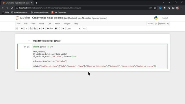 Como CREAR varias HOJAS de EXCEL con PYTHON usando Pandas para Importar y escribir varias hojas Exc смотреть онлайн