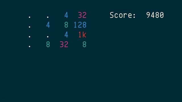 term2048, 2048 game in terminal смотреть онлайн