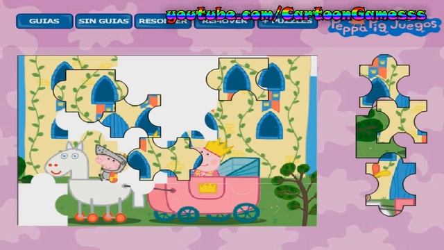 Cartoon Princess Peppa Pig Принцесса Свинка Пеппа Игра для маленьких Детей Пазлы смотреть онлайн