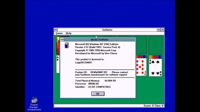 Windows NT 3.51 Workstation Service Pack 4 on Oracle VM Virtualbox смотреть онлайн