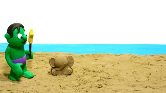 DibusYmas Baby Hulk Needs Teddy Bear Stop Motion Play Doh Cartoon For Children - Vengatoon